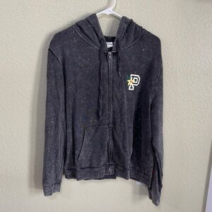 PINK Victoria's Secret Charcoal Hoodie with Floral Logo